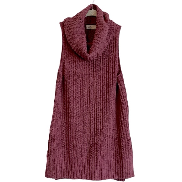 Hollister mauve sweater turtleneck sleeveless size L - Picture 1 of 4